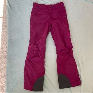 magenta snow pants